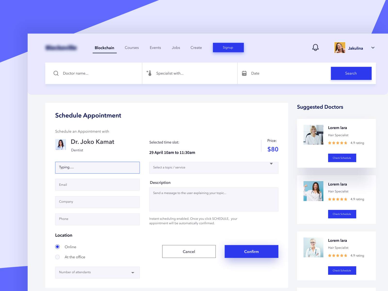 Doctor Schedule Appointment by Josim Uddin on Dribbble