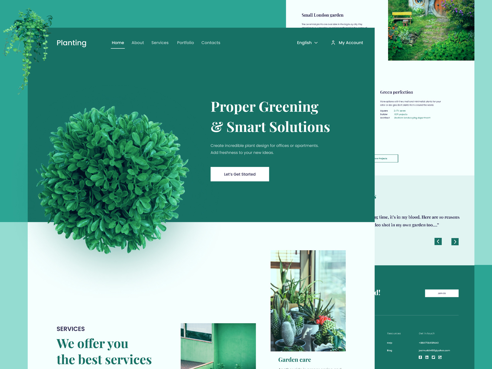 Gardening & Landscaping site landing page Concept by Josim Uddin on