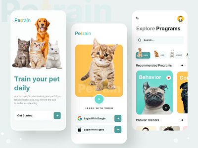 Pet training program mobile app