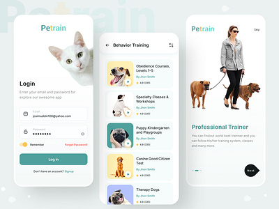 Pet training program mobile app