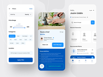 On Demand Local Work & Worker hunting Mobile app 2021 app best shot design hire ios job local mobile app design on demand app onboarding online typography ui ui design ux web deisgn work worker