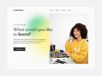 Online learning landing page