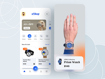 eShop Mobile app design 2021 app best shot clean ui covid delivery app design ecommerce ecommerce app eshop graphic design ios mobile app design online trendy typography ui ui design ux watch