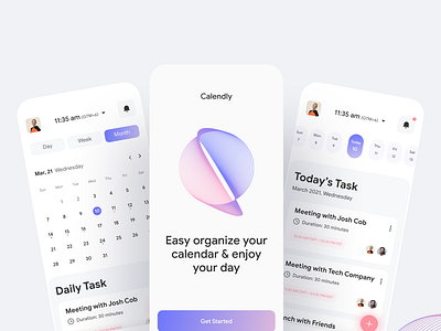 Calendar app ui ux design by Josim Uddin for Dude Shape on Dribbble