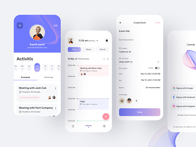 Calendar app ui ux design by Josim Uddin for Dude Shape on Dribbble