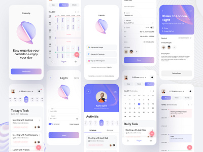 Calendar app ui ux design by Josim Uddin for Dude Shape on Dribbble