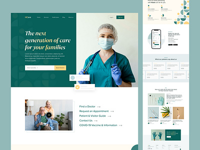 Healthcare website landing page