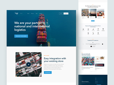 Logistics Website landing page