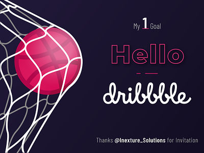 Hello, dribbble! 1stshot art debute design designer flat goal hello hello dribble icon illustraion invite thankyou typography uidesigner vector
