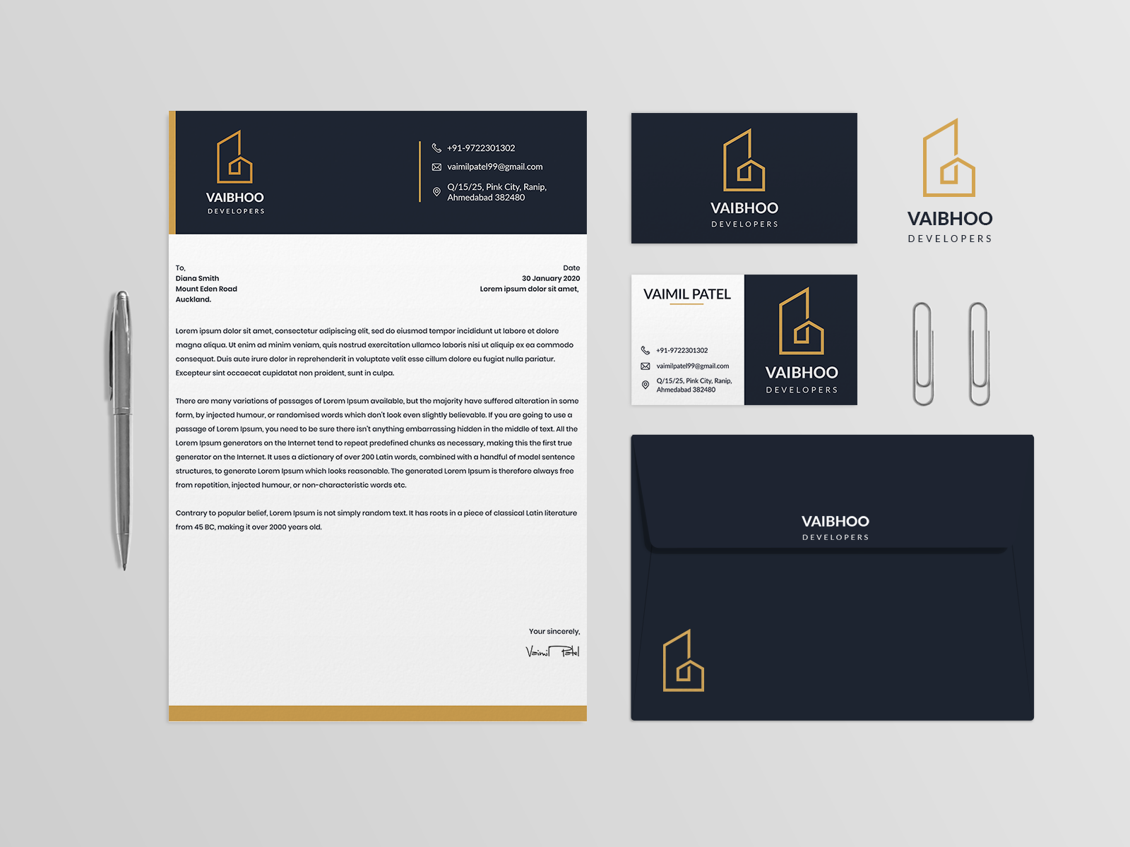 Logo  Business Card  Letterhead  Envelope Design by Rinkal Intended For Business Card Letterhead Envelope Template