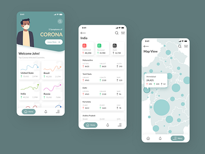 Coronavirus (Covid-19) App app app design application application ui clean corona virus coronarender coronavirus covid 19 covid19 creative design creativity design designer dribbble illustration minimal typography ui uidesign