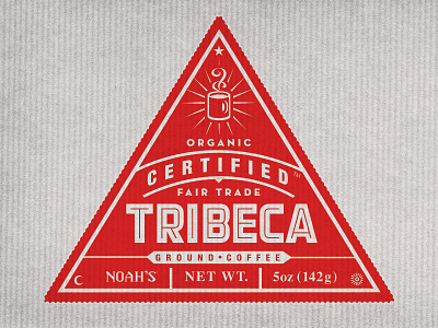 Tribeca Fair Trade Coffee branding coffee label logo noahs organic tribeca
