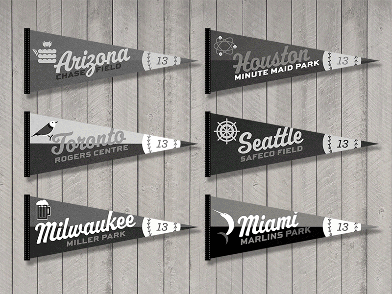 Pennants for Is The Roof Open Site baseball digital logos mlb pennants roof sports