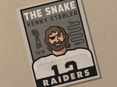 The Snake card illustration ken stabler nfl raiders sports super bowl trading