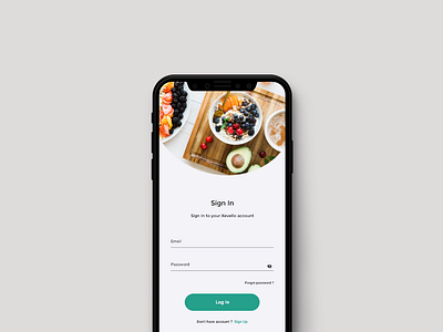 Log in page for diet app | Log In Ui