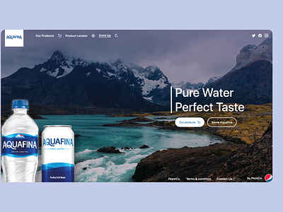 Aquafina website ui design by abdul