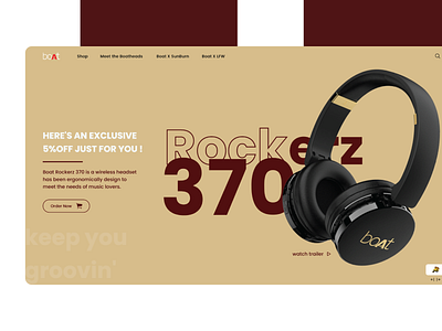 Headphone Website Design for Boat Nirvana.
