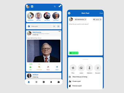 LinkedIn Social Network App UI Design Concept app design chat box facebook instagram instagram ui landing app landing page linkedin modern app modern ui design social app social network social networking app ui design uiux whatsapp