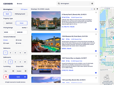 Coroom real estate search template web design