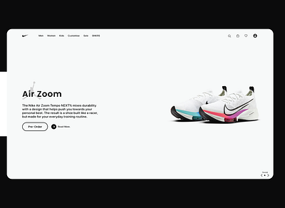 Nike Website Mock UI concept design concept ui landingpage nike nike air nike ui shoe design shoe ecommerce app shopping app website design