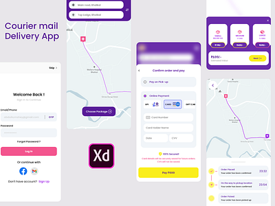 Online courier delivery app ui design