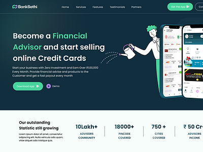 BankSathi (Fintech) Mock Up Website Design UI