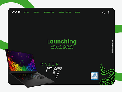 Ecommerce website landing page for @razer-blade