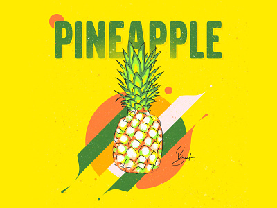 Pineapple abstract art art design digitalart fruit fruit illustration healthy illustraion inspiration pattern pineapple splash texture typogaphy
