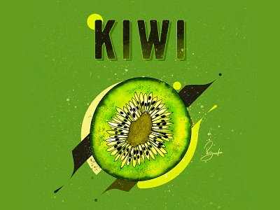 Kiwi abstract art art design digitalart fruit fruit illustration healthy illustraion inspiration kiwi kiwifruit pattern splash texture typogaphy