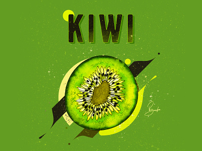Kiwi abstract art art design digitalart fruit fruit illustration healthy illustraion inspiration kiwi kiwifruit pattern splash texture typogaphy