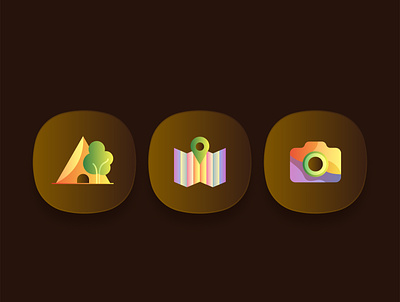 Travel Iconset camping icon iconset location map outdooractivity photography travel ui uitrend