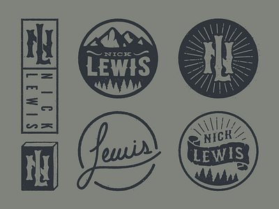 NL americana badges lettering monogram vintage