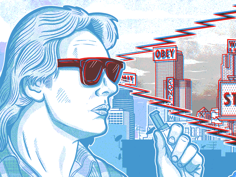 THEY LIVE ANAGLYPH POSTER 80s anaglyph bmovie herocomplexgallery movies overlay poster print theylive