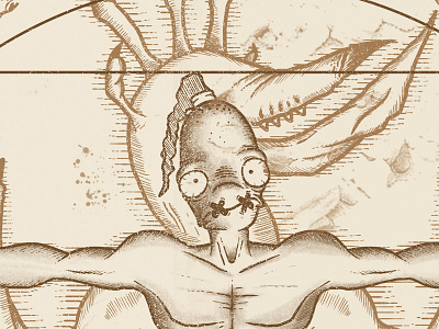 Vitruvian Mudokon abe davinci gaming illustration oddworld renaissance vitruvian