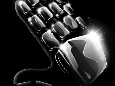 Poster Design chrome hand poster robot