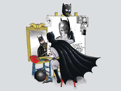 The Triple Knight art batman comics illustration norman rockwell super hero triple portrait