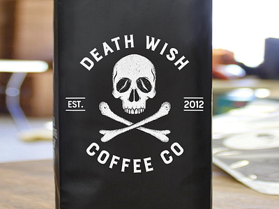 Death Wish Coffe Co beans biker coffee death wish coffee illustration packaging skull