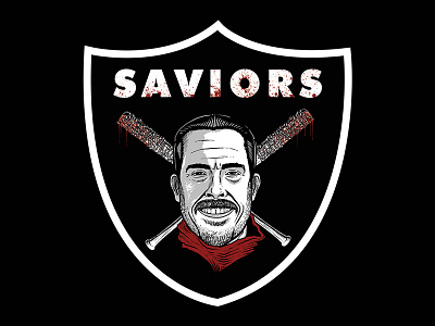 The Saviors baseball bat logo negan nfl the raiders the wallking dead