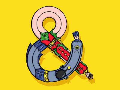 Batman & Robin ampersand batman comics dc illustration typography