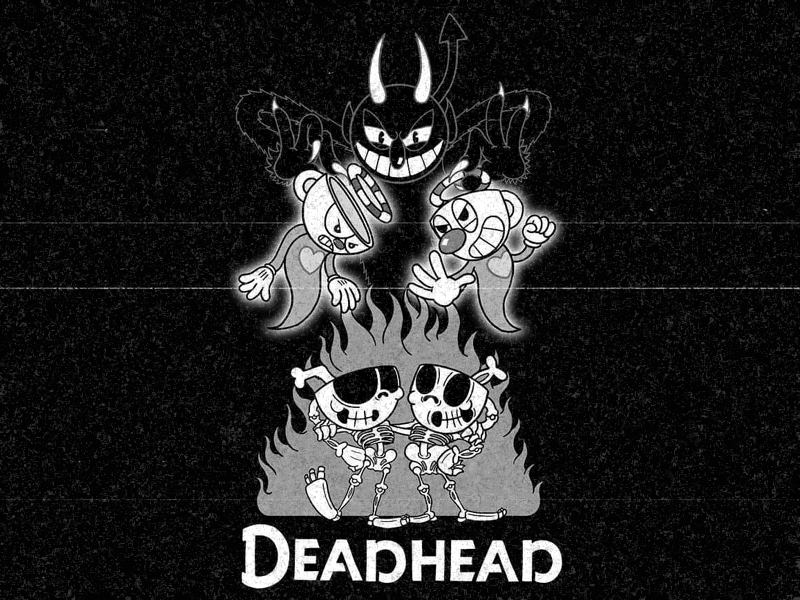 DEADHEAD animation cartoon cuphead illustration skulls