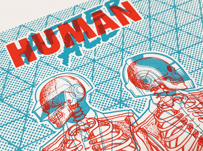 Daft Punk Screen Print Preview anaglyph daft punk electro illustration illustrator robots