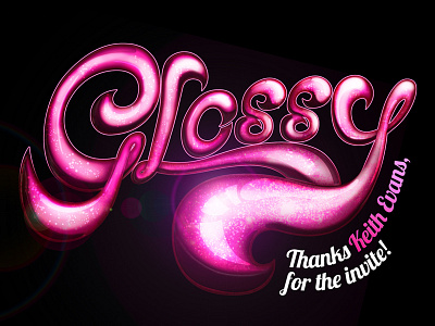 Glossy Typography freehand glossy glossy typography illustration script shiny typography vintage