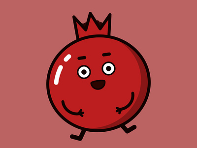 Pomegranate design flat icon illustration minimal vector