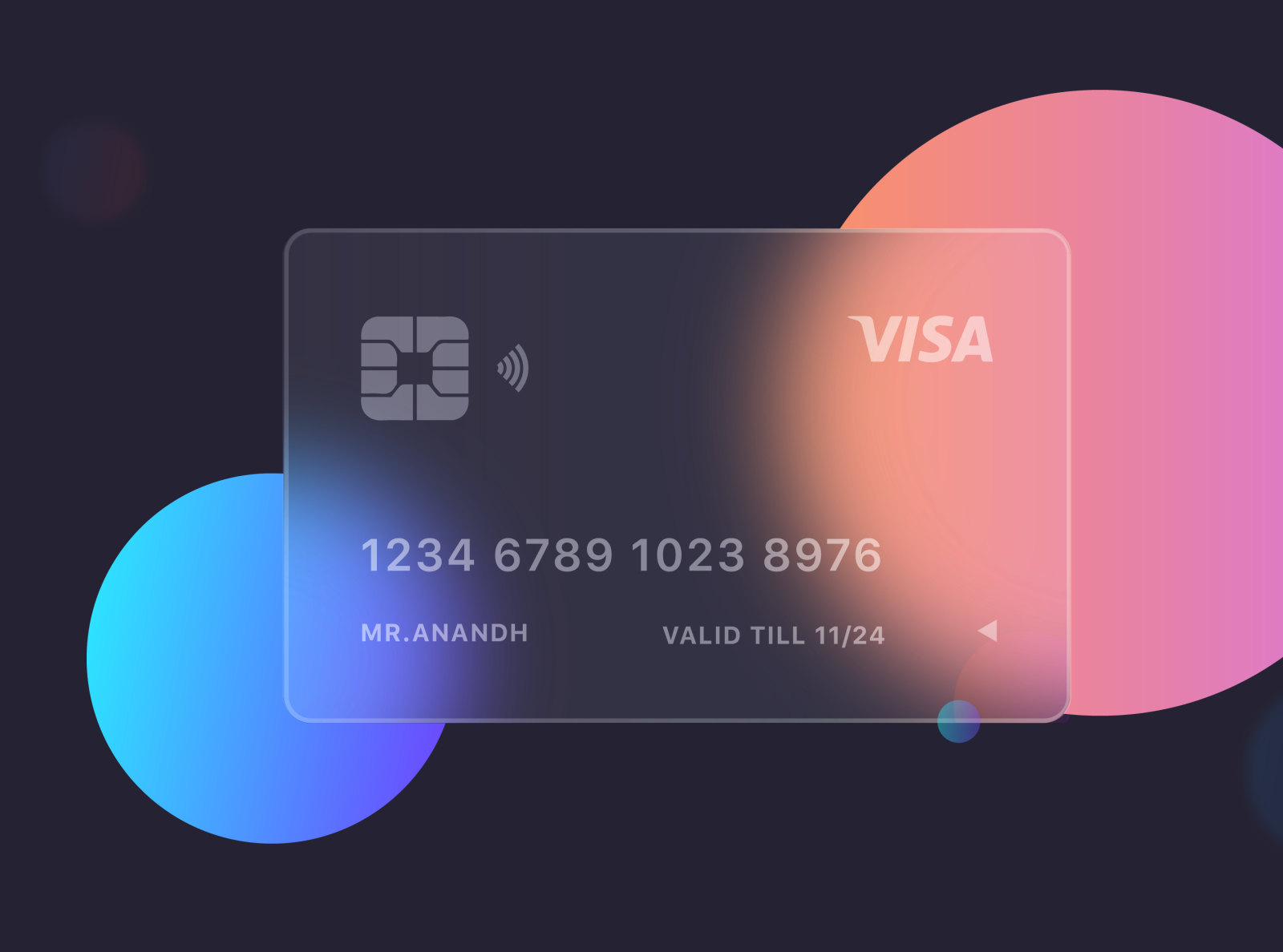 Credit Card - Frosted glass effect by Anandh ravira on Dribbble