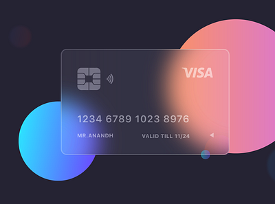 Credit Card - Frosted glass effect creditcard frosted glass gradients ui ux