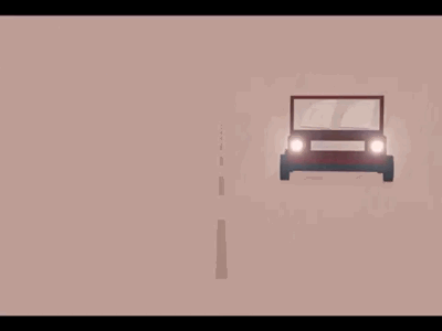 Brum 2d adobe after effects car driving illustrator rainy day
