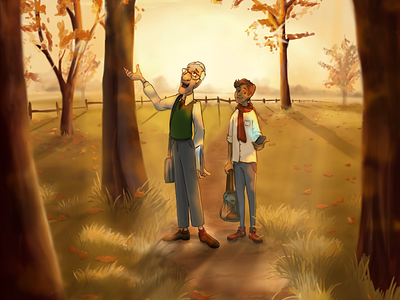 Autumn is here adobe atmos autumn background character design photoshop wacom