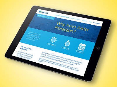 Aviva Water Protection Website design toronto uiux user experience user interface website