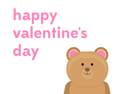 Happy Valentine's Day bear card valentine