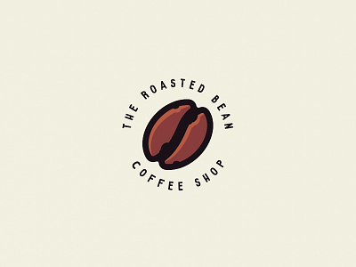 The roasted bean coffee shop branding design logo